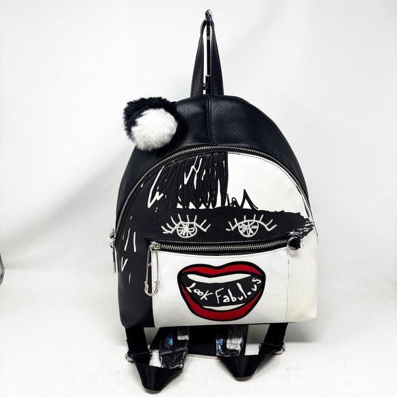 Danielle Nicole Disney Cruella De Vil Look Fabulous Mini Backpack Black White - Picture 1 of 15